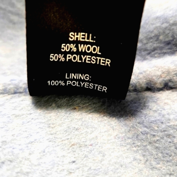 Anna & Chris Wool Blend Trench Pea Coat Chambray Blue Size Small - Picture 7 of 11